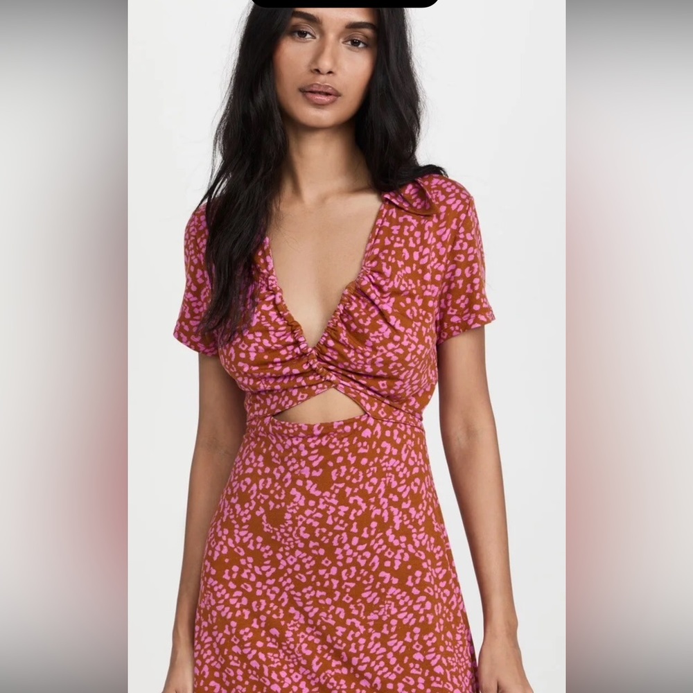 😍FREE PEOPLE MARSAILLE'S  WOMEN'S MINI DRESS RUST COMBO M